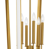 Rawlin Large Lantern Pendant 27", Matte White and Brushed Brass