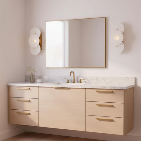 Ophelia Wall Sconce 13", Modern Brass and Layered Glass