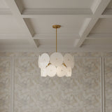 Ophelia Medium Chandelier 24", Modern Brass and Layered Glass for Modern home with White Wainscoting