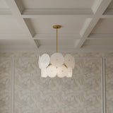 Ophelia Medium Chandelier 24", Modern Brass and Layered Glass