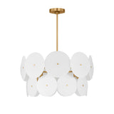 Ophelia Medium Chandelier 24", Modern Brass and Layered Glass