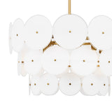 Ophelia Large Chandelier 28", Modern Brass and Layered Glass