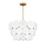 Ophelia Large Chandelier 28", Modern Brass and Layered Glass