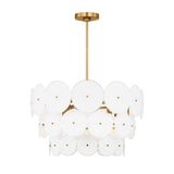 Ophelia Large Chandelier 28", Modern Brass and Layered Glass