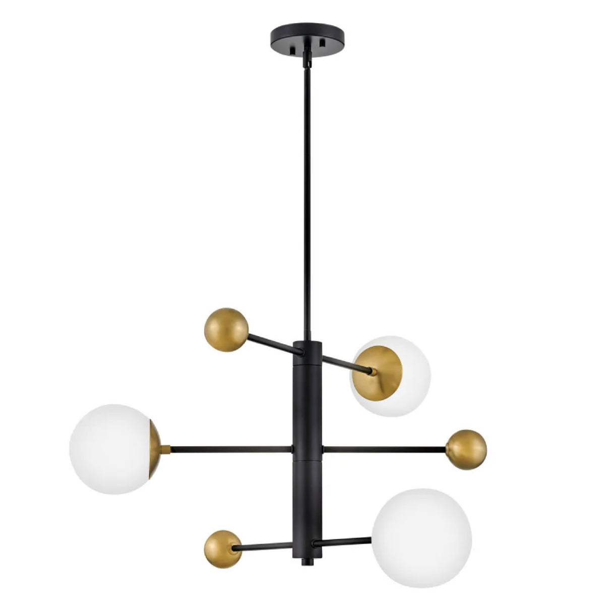 Jubilee Adjustable Chandelier 31", Black and Brass