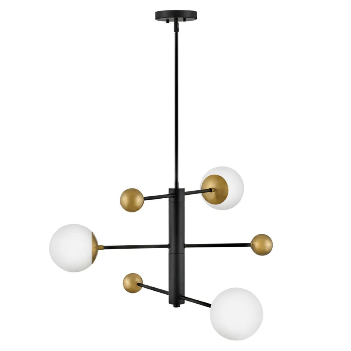 Jubilee Adjustable Chandelier 31", Black and Brass