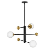 Jubilee Adjustable Chandelier 31", Black and Brass