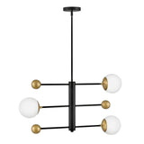Jubilee Adjustable Chandelier 31", Black and Brass