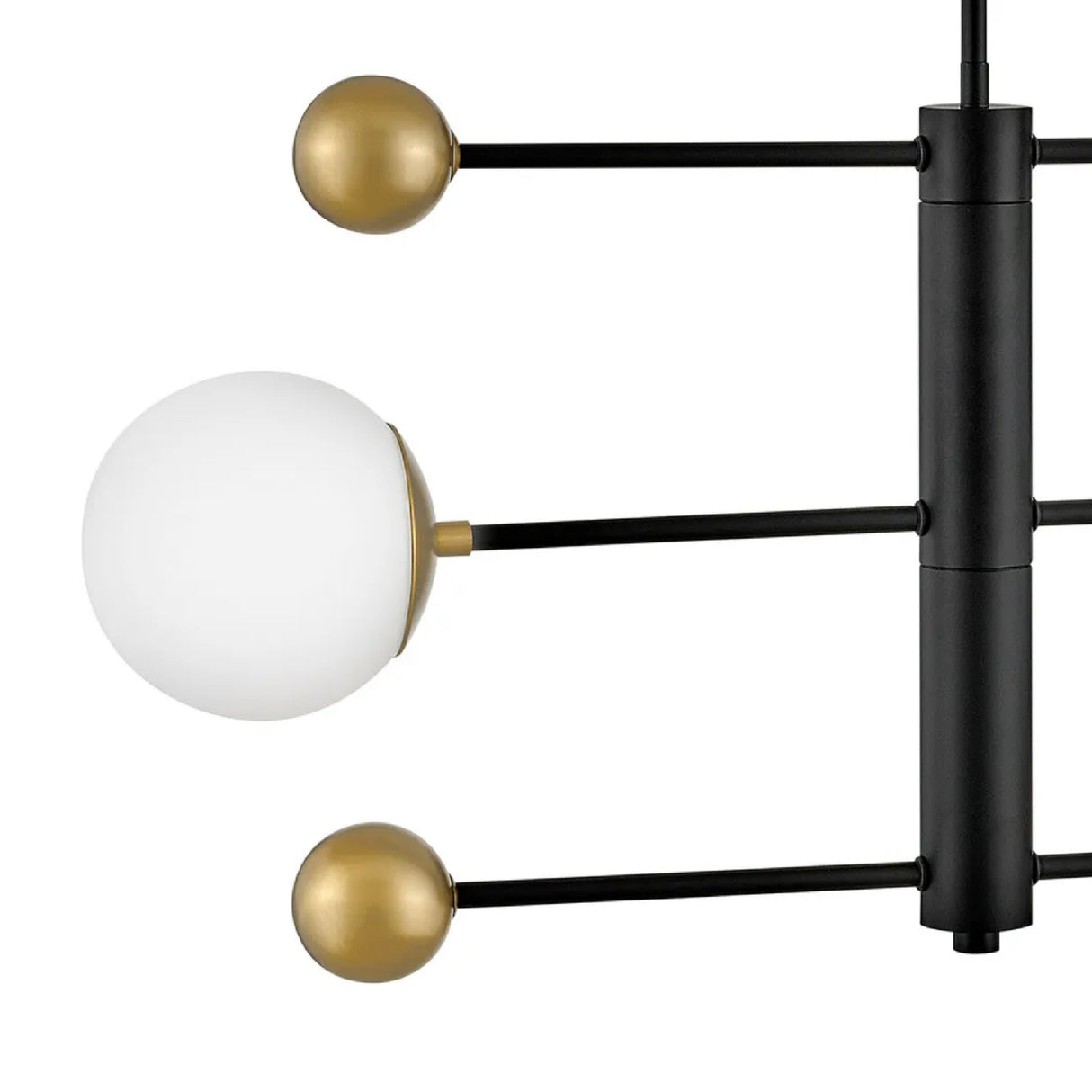 Jubilee Adjustable Chandelier 31", Black and Brass