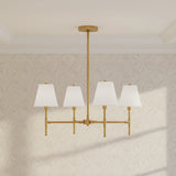Declan 4 Light Chandelier 28" for Transitional home with Cream Wallpaper