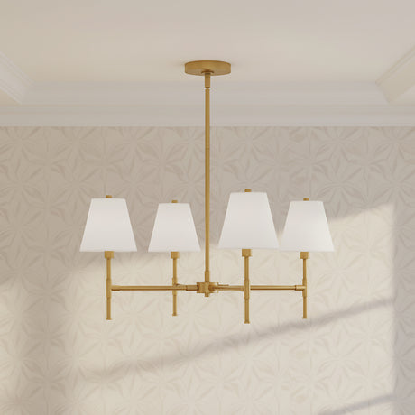 Declan 4 Light Chandelier 28" for Transitional home with Cream Wallpaper