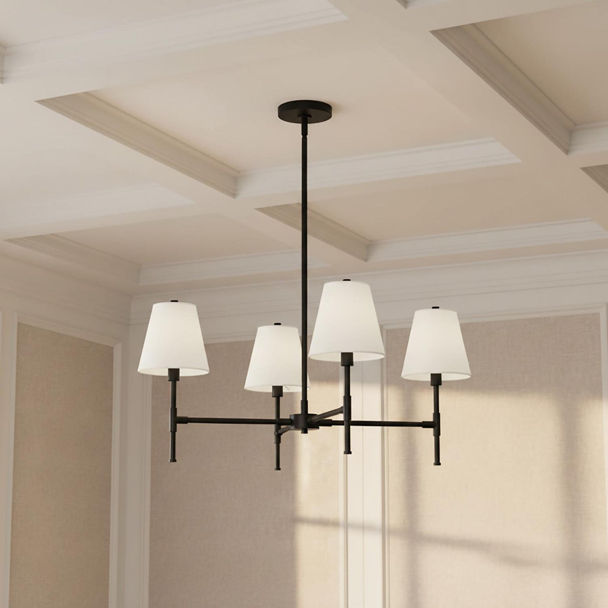 Declan 4 Light Chandelier 28", Black