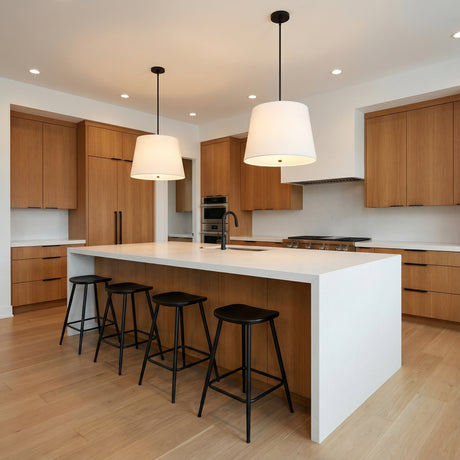 Declan Large Pendant 20", Black for Modern home with White cabinetry