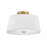 Declan Flush Mount 14", Satin Brass
