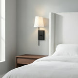 Declan Wall Sconce 19", Black for Modern home with Gray walls