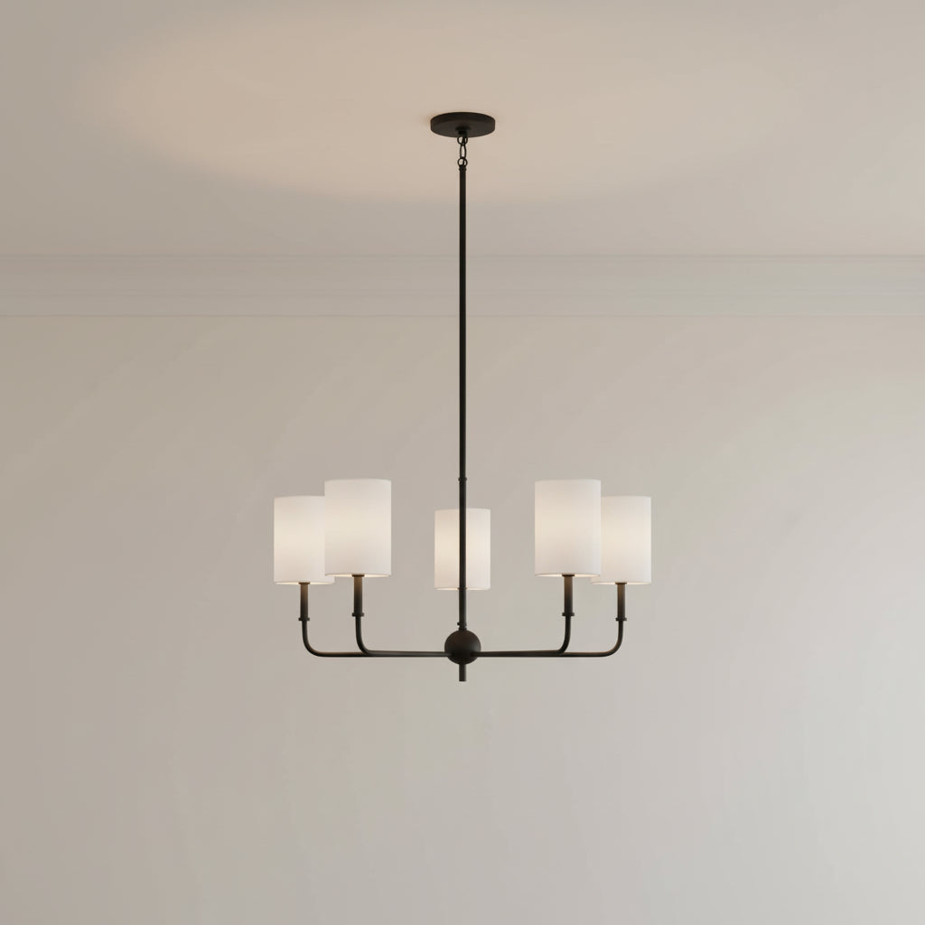 Remington 5 Light Chandelier 26" for Modern home with White walls