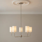 Remington 5 Light Chandelier 26", Brushed Nickel for Transitional home with Gray Walls