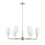 Remington 9 Light Chandelier 36", Brushed Nickel