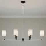 Remington 6 Light Linear Chandelier 44" for Modern home with Matte Black Wood