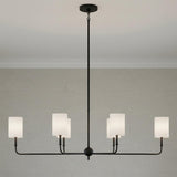 Remington 6 Light Linear Chandelier 44", Matte Black