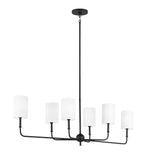 Remington 6 Light Linear Chandelier 44", Matte Black