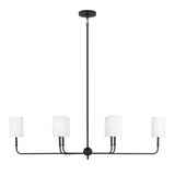 Remington 6 Light Linear Chandelier 44", Matte Black