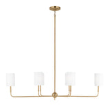 Remington 6 Light Linear Chandelier 44", Satin Brass