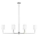 Remington 6 Light Linear Chandelier 44", Brushed Nickel