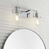Glyn 2 Light Vanity, Chrome for Modern home with White Shiplap