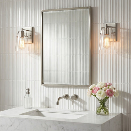 Glyn Wall Sconce 9" for Modern home with White Tile