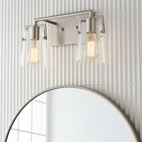 Glyn 2 Light Vanity, Brushed Nickel