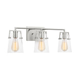 Glyn 3 Light Vanity, Brushed Nickel