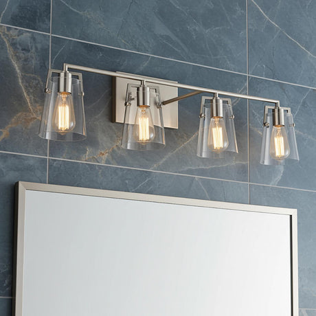 Glyn 4 Light Vanity, Brushed Nickel