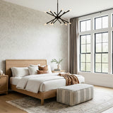 Ferris Medium Chandelier 27", Matte Black for Modern home with Textured Wallpaper