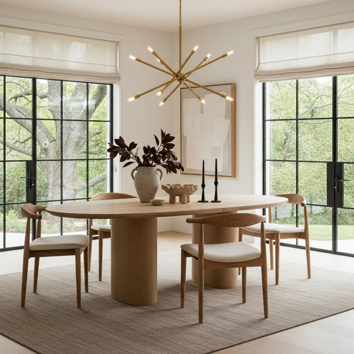 Ferris Large Chandelier 35", Modern Brass