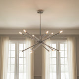 Ferris Large Chandelier 35" for Modern home with Gray Walls