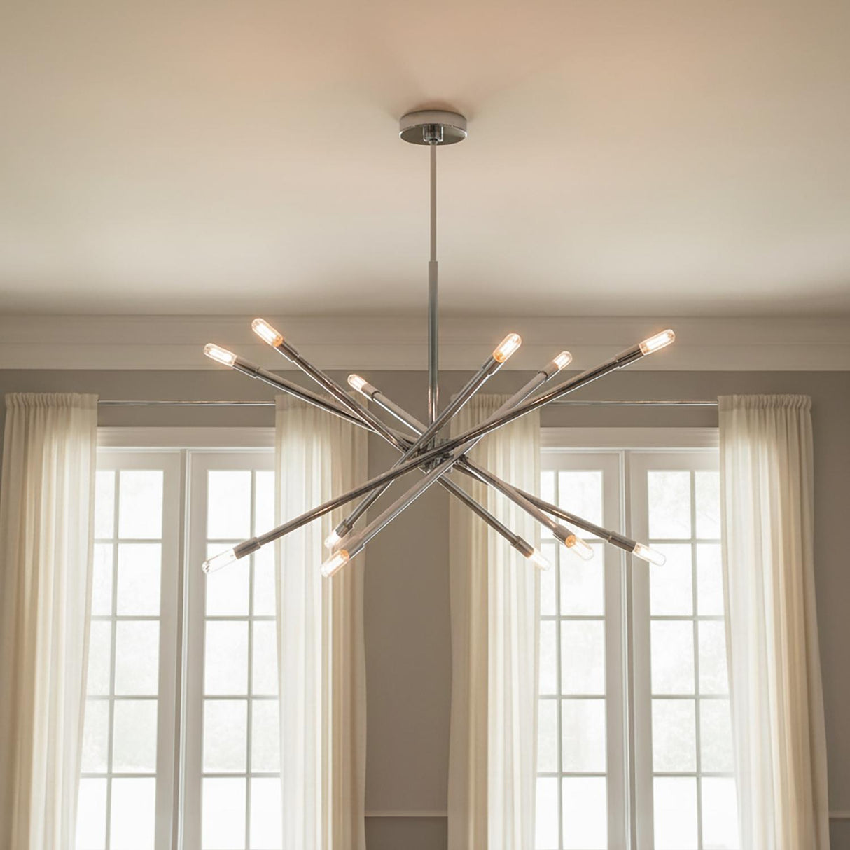 Ferris Large Chandelier 35", Polished Nickel