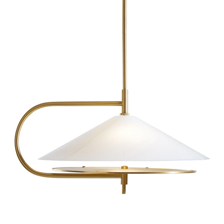 Astrid Pendant 20", Modern Brass and Milk Glass