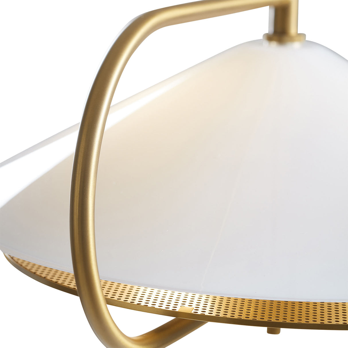 Astrid Pendant 20", Modern Brass and Milk Glass