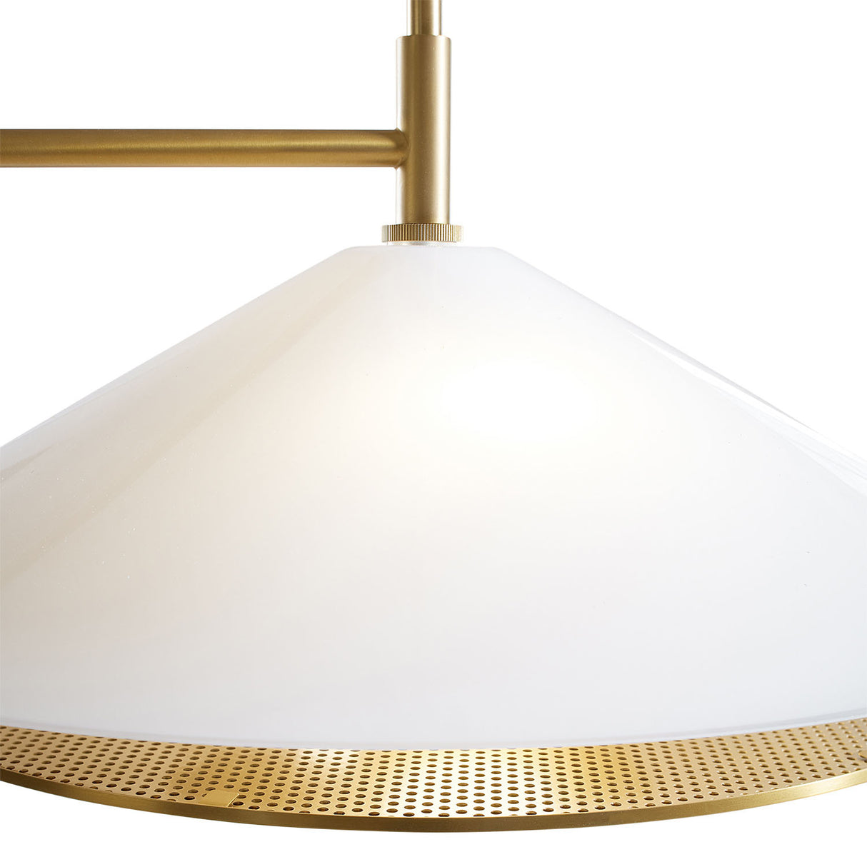 Astrid Pendant 20", Modern Brass and Milk Glass