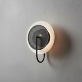 Astrid Wall Sconce 13", Matte Black and Milk Glass