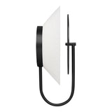 Astrid Wall Sconce 13", Matte Black and Milk Glass