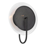 Astrid Wall Sconce 13", Matte Black and Milk Glass