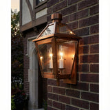 Fairmont Small Outdoor Wall Light 16", Copper for Traditional home with Dark Brick