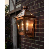 Fairmont Small Outdoor Wall Light 16", Copper for Traditional home with Dark Brick