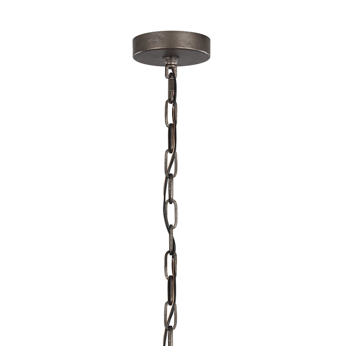 Bernard Two-Tier Ring Chandelier 48", Aged Steel