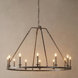 Bernard Large Ring Chandelier 48" for Transitional home with Aged Steel
