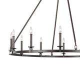Bernard Large Ring Chandelier 48", Aged Steel
