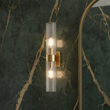 Barclay 2 Light Wall Sconce 20" for Modern home with Dark Green Marble