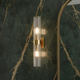 Barclay 2 Light Wall Sconce 20", Modern Brass